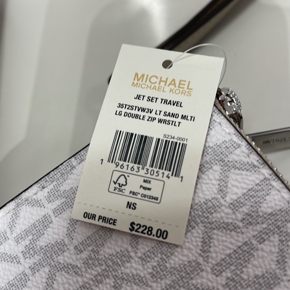 MICHAEL KORS LARGE DOUBLE ZIP WRISTLET wallet, clutch, - Picture 7 of 16